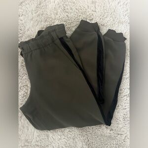 lululemon Olive Green and Black velvet Track Joggers